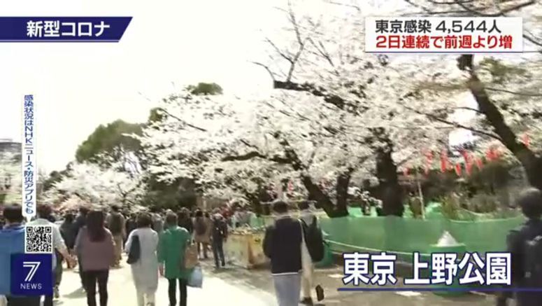 Anti-infection measures at cherry blossom viewing sites in Tokyo