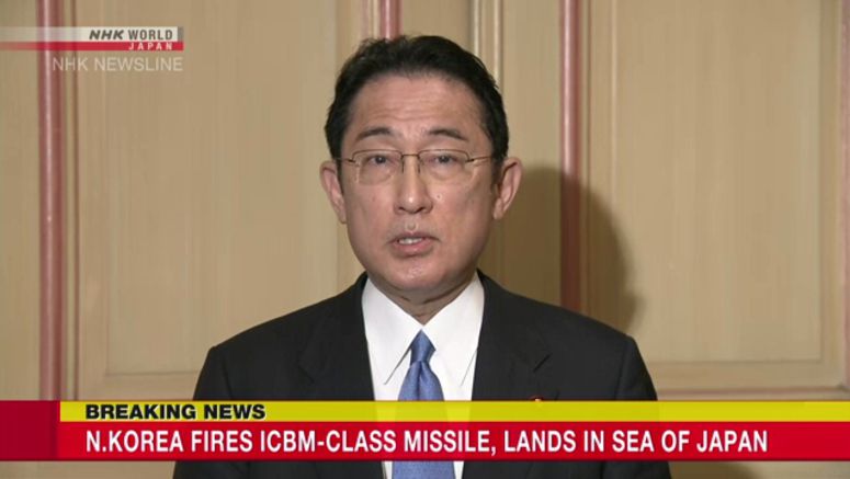 Kishida condemns N.Korean missile launch