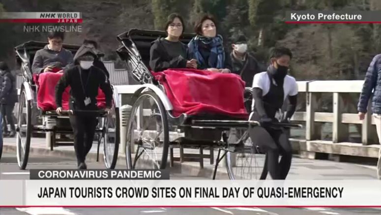 Japan tourist sites crowded on last day of COVID-19 quasi-emergency measures
