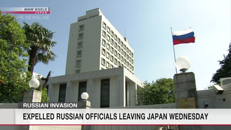 Russian officials may leave Japan Wednesday, due to expulsion
