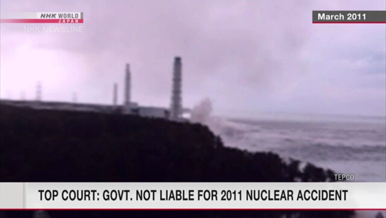 Japan's top court: Govt. not liable for Fukushima Daiichi nuclear accident