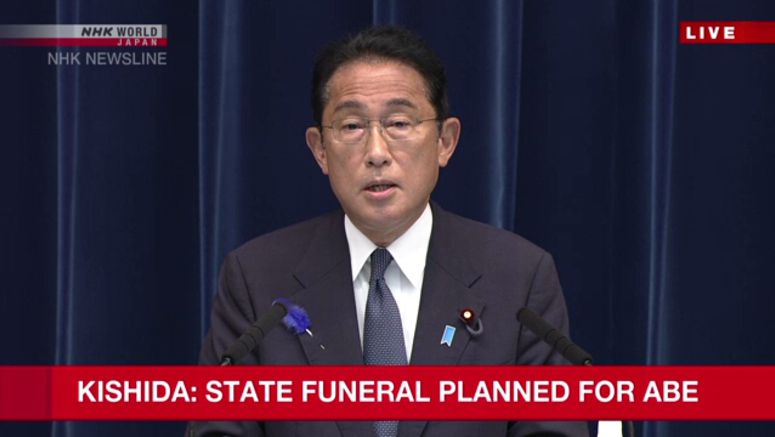 Japan plans to hold state funeral for former Prime Minster Abe Shinzo in autumn