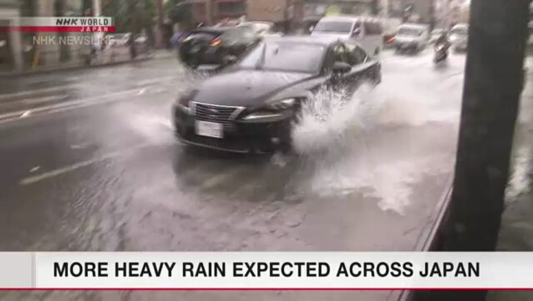 More heavy rain expected across Japan