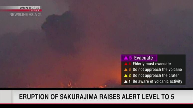 Volcanic eruption in southwestern Japan triggers highest alert