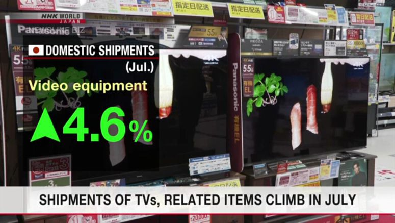 Shipments of TVs, related items climb in July