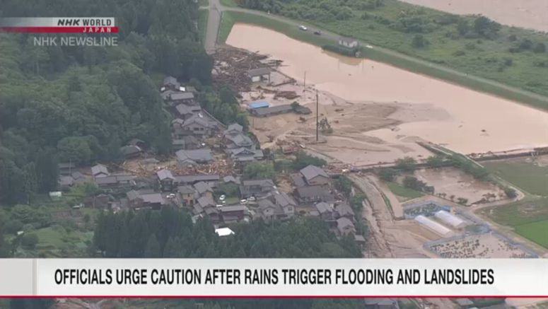 Officials urge caution after rains trigger flooding and landslides