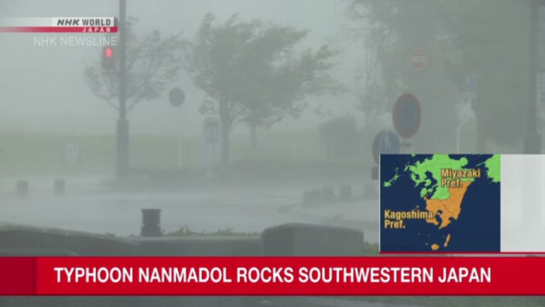 Typhoon Nanmadol rips through Kyushu in southwestern Japan