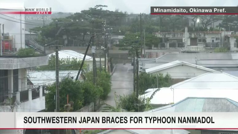 Typhoon Nanmadol may bring heavy rains to many regions of Japan