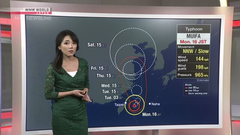 Typhoon Muifa brings rough weather to Sakishima Islands