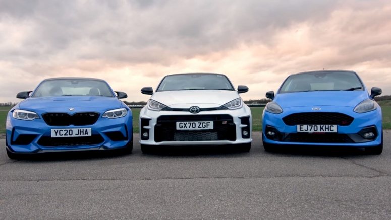 BMW M2 CS, Toyota GR Yaris And Ford Fiesta ST Make For A Fun Track Battle