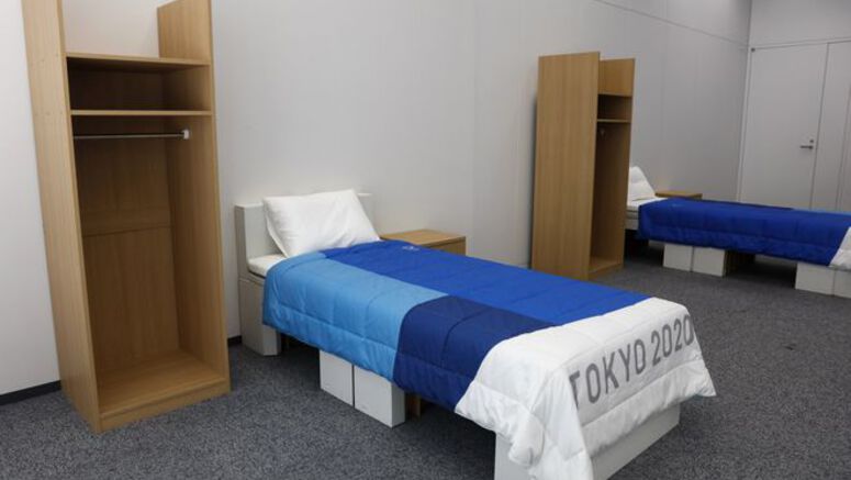 OLYMPICS/ A first: Cardboard beds at Tokyo Athletes Village