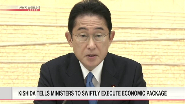 Prime Minister Kishida urges ministers to swiftly execute economic package